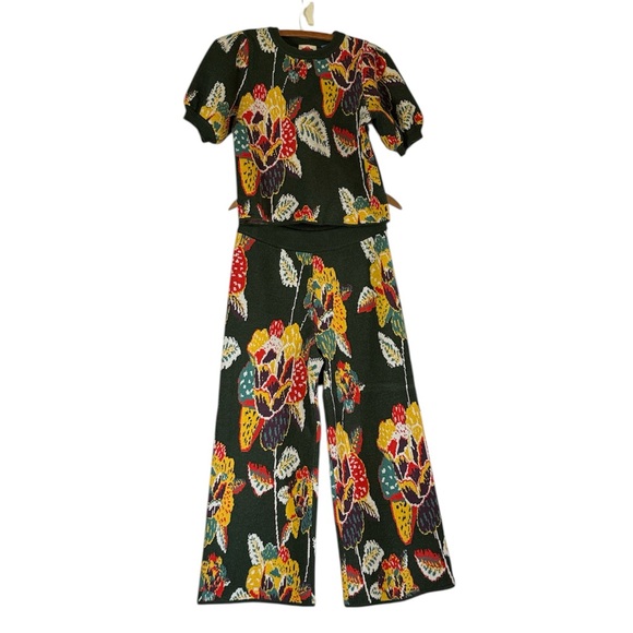 Farm Rio Anthropologie Margarita Floral Sweater Set Sz. XSMALL Petite - Picture 7 of 17